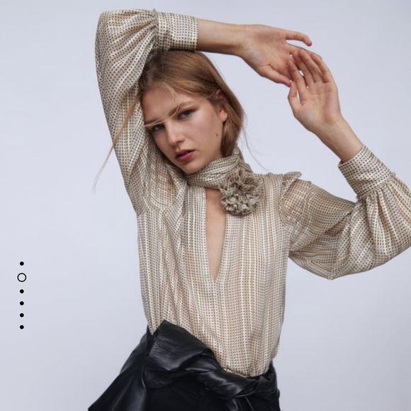 GORGEOUS ZARA NWT Flower Blouse - Picture 4 of 10